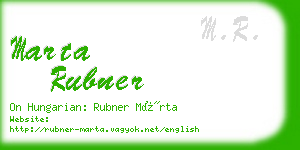 marta rubner business card